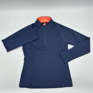 Zero Restriction Women's Small S 1/4‎ Zip Blue Pullover Stretchy Soft Comfy Golf